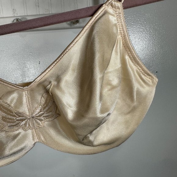 Bali 34DD Bra 3364 Underwire Cream Embroidered Adjustable Straps Nylon - Picture 3 of 14